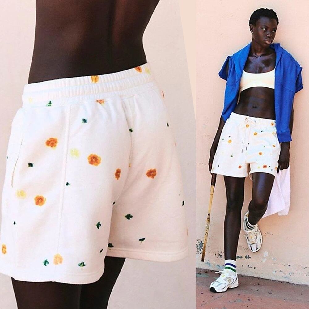 NEW Free People FP Movement x DYEKWEEN Sprint To The Finish Printed Shorts Large